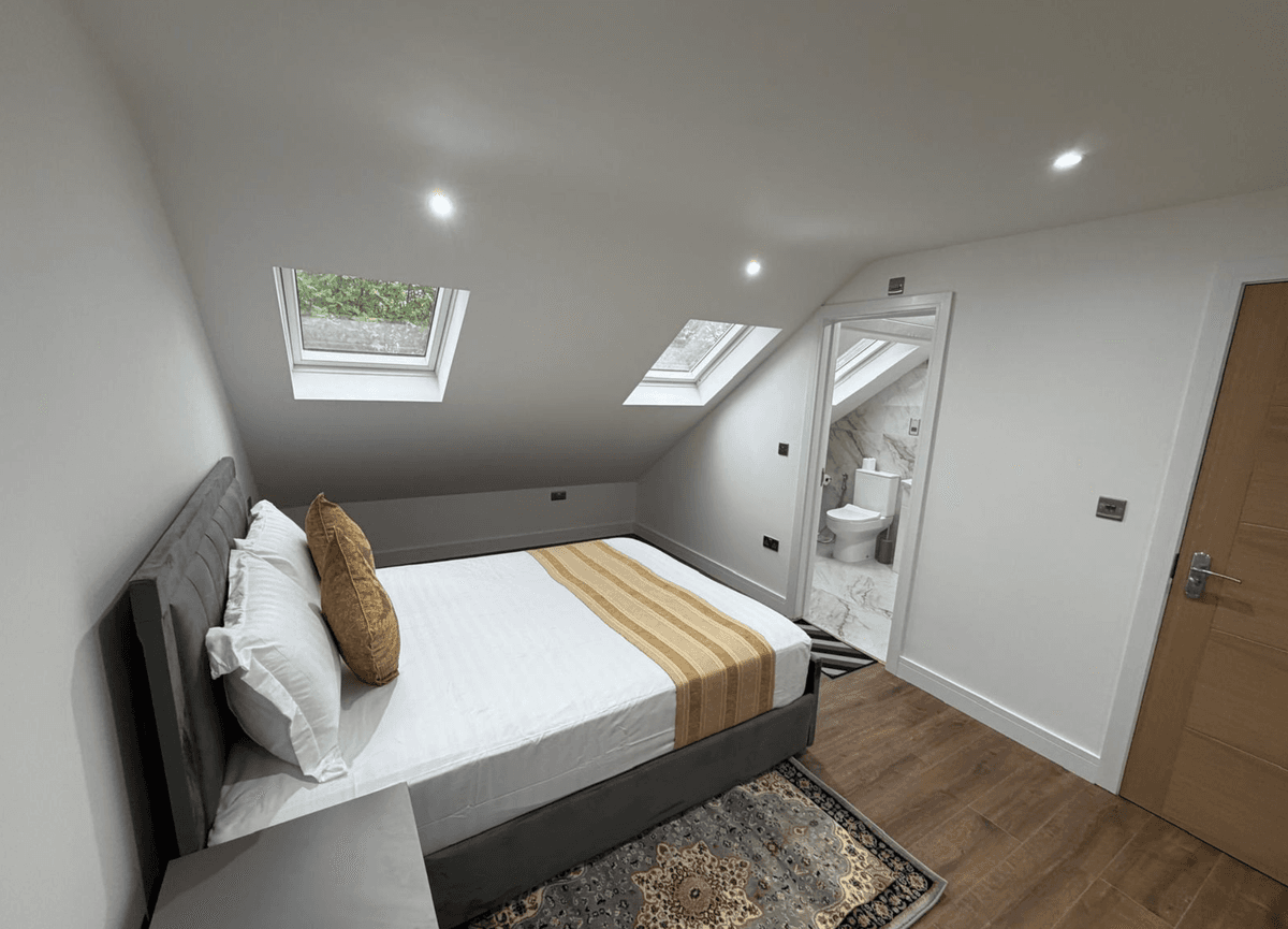 Loft bedroom — ensuite visible